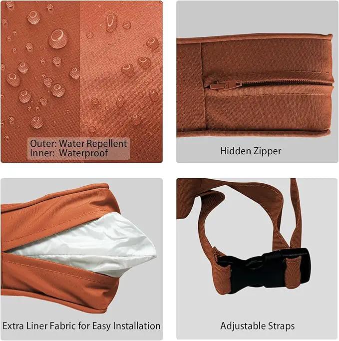 Outdoor Deep Seat Cushion Set 24" x 24", Water Repellent & Fade Resistant Cushion for Patio Furniture, Back & Seat Cushion with Removable Covers for Sofa, Couch, Red by GreenHaven Gardens