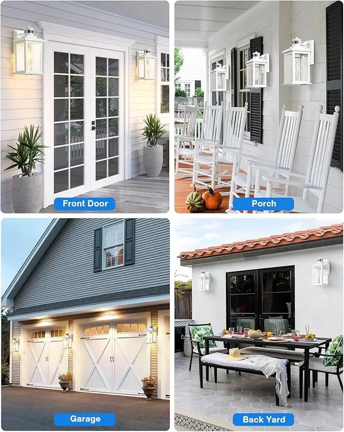 VIANIS Motion Sensor Porch Lights, 2 Packs Outdoor Wall Lights Wall Mount, White Dusk to Dawn Outdoor Sconce Lights, Waterproof Exterior Light Fixture for House, Garden, Patio,Hardwired, Non-Solar by GreenHaven Gardens