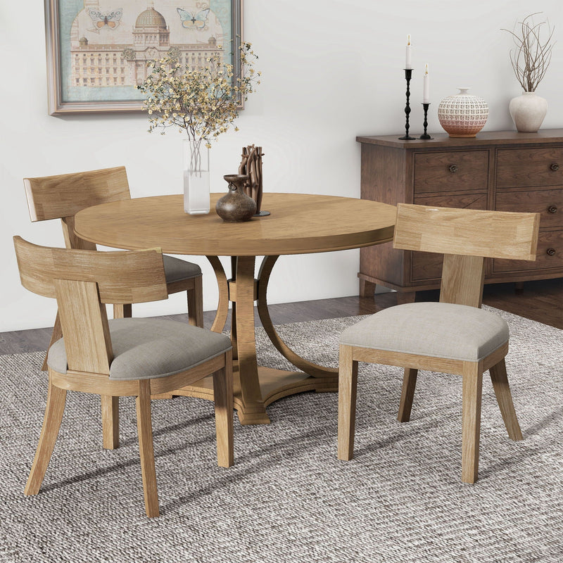 Contemporary Fabric Upholstered Side Dining Chairs Set With Curved Back by HouseOfZazla