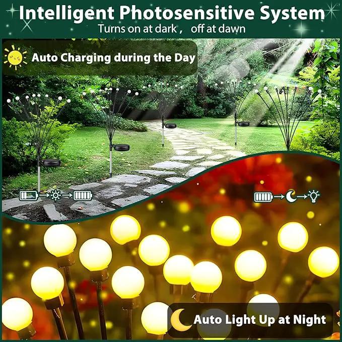 8-Pack Solar Garden Lights, 64 LED Solar Lights Outdoor for Garden Decor, Waterproof Firefly Light Outdoor (Sway by Wind), Swaying Light for Outside Yard Pathway Landscape Decorations (Warm White) by GreenHaven Gardens