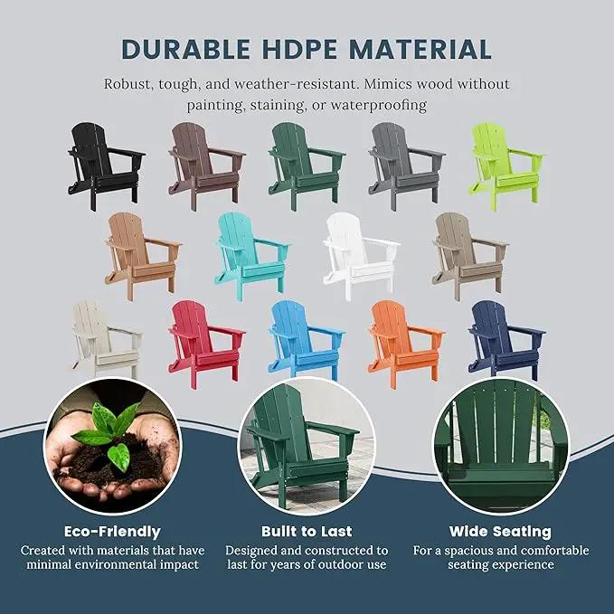 Westin Outdoors Laguna WO Home Outdoor Adirondack Folding Chair Lounger Seat Traditional Retro Home Furniture for Beach, Balcony, Backyard, Lawn, Patio, Pool, Deck, Garden (Dark Green) by GreenHaven Gardens