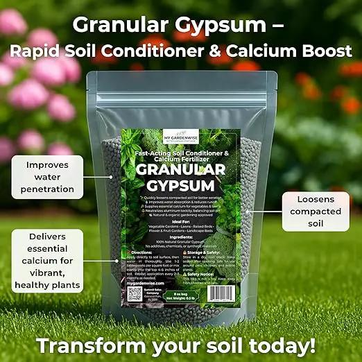 Gypsum for Soil - Calcium for Plants - Gypsum Fertilizer for Gardening, Lawn & Vegetables - Calcium for Garden (10 qts. - 20 lbs.) by GreenHaven Gardens