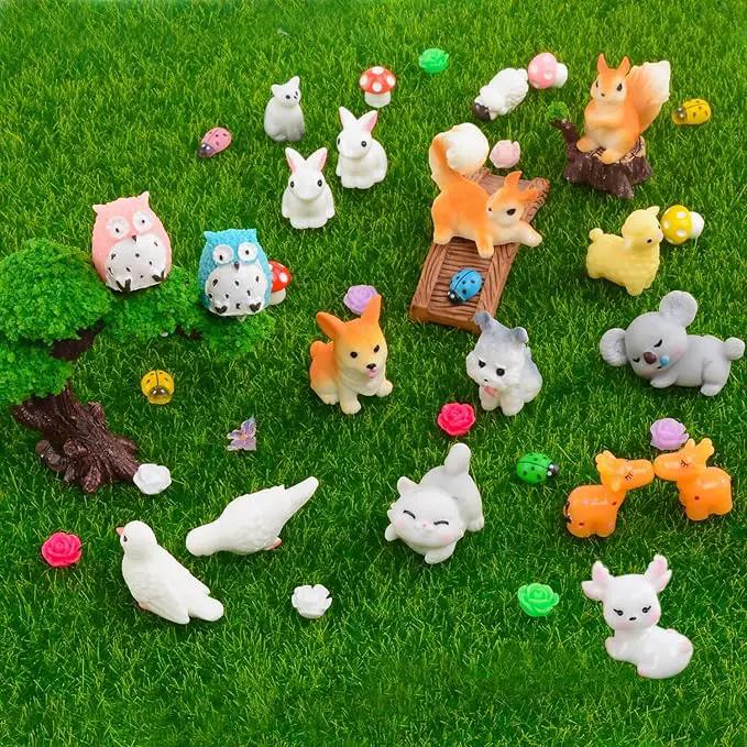 150 Pcs Mini Resin Animals Miniature Animals Figurines Tiny Resin Animals Small Animals Figures Mini Animals for Garden Décor Micro Landscape Ornaments Kit Fairy Garden Dollhouse Accessories by GreenHaven Gardens