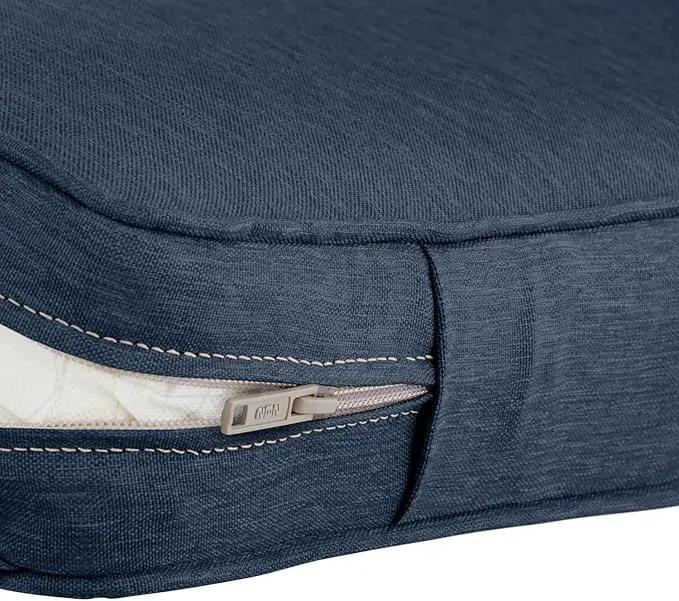 Classic Accessories Montlake Water-Resistant 23 x 20 x 4 Inch Patio Lounge Back Cushion, Heather Indigo Blue, Outdoor Loveseat Cushions by GreenHaven Gardens