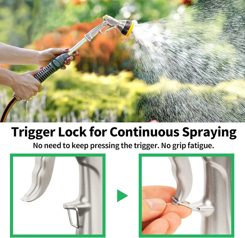 AUTOMAN Garden Nozzle Sprayer, High Pressure Spray Nozzle, 100% Metal Water Hose Nozzle, 7 Patterns Watering Nozzle, Heavy Duty Sprayer Garden Nozzle for Watering Plants & Lawns, Washing Cars & Pets by GreenHaven Gardens