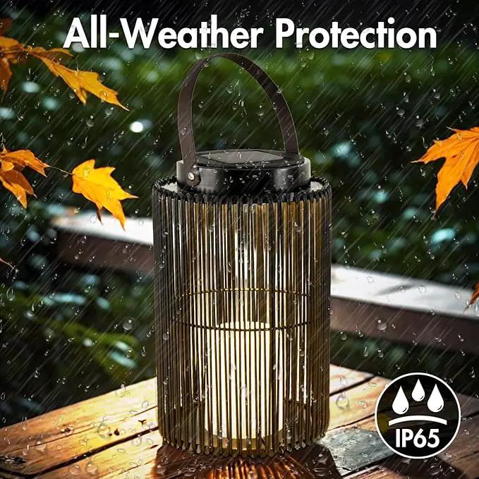 2 Pack Solar Lanterns for Outdoor Waterproof, ZBLUXBZ Outdoor Table Lamp for Outside Hanging Solar Lights, LED Garden Cordless Lights Perfect for Patio and Pathway Lighting (11-inch Height，Black) by GreenHaven Gardens