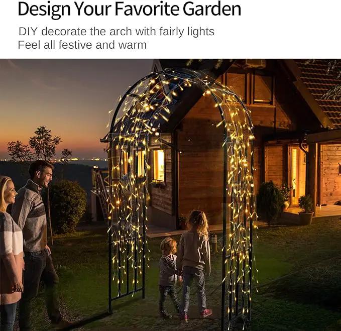 Arbors, Curved Metal Endurable Iron Trellis Plants Stand Use for Outdoor Garden Arbor Climbing Plants Wedding Arches Ceremony by GreenHaven Gardens