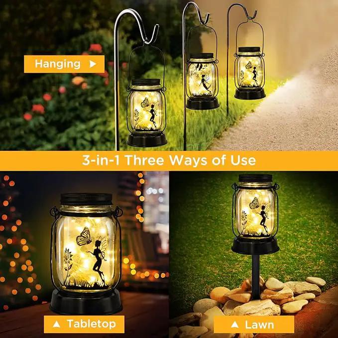 kyoryuger Fairy Solar Lanterns 3-in-1, Fairy Gifts for Women Mom Gramdma, Christmas Mom Gifts, Unique Birthday Gifts for Fairy Lover, Fairy Garden Decoration Outside for Yard, Patio,Backyard,Porch by GreenHaven Gardens