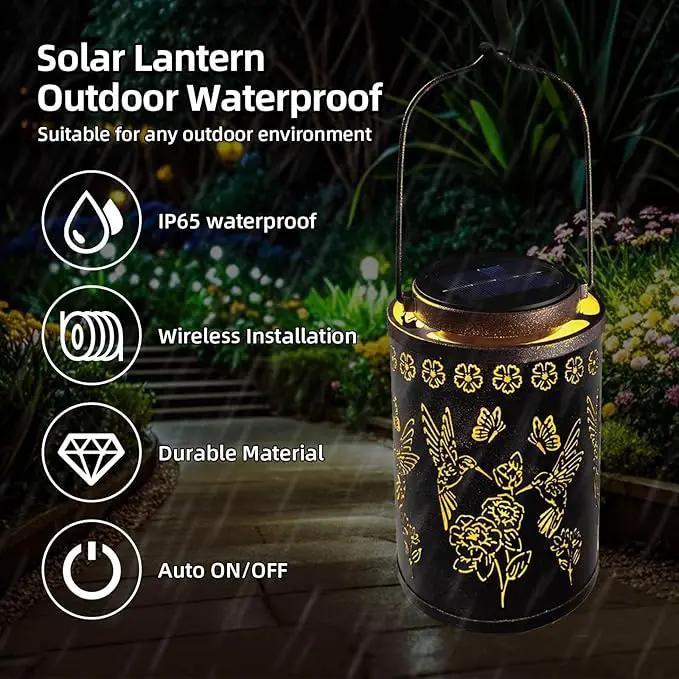 Solar Lanterns Outdoor Waterproof Hummingbird Garden Decor, Hanging Metal Lights for Yard, Patio, Fence, Porch, Pathway Decoration, Ideal Gift for Women, Mom, Grandma by GreenHaven Gardens
