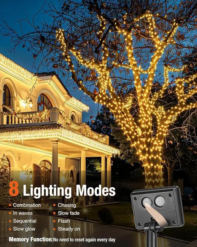 3 Pack Solar Fairy Lights for Outside Waterproof, Total 147FT 450LED Solar String Lights Outdoor 8 Modes Solar Twinkle Lights for Garden Yard Christmas Tree Wedding Party Decor, Warm White by GreenHaven Gardens