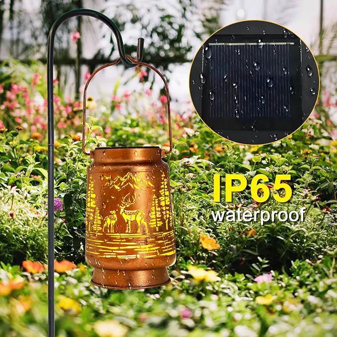 Solar Lanterns Outdoor Garden Decor, Gifts for Women, Mom, Grandma, Birthday, Thanksgiving, Decorative Waterproof Hanging Metal LED Light for Yard, Patio, Lawn, Landscape, Backyard (Deer) by GreenHaven Gardens