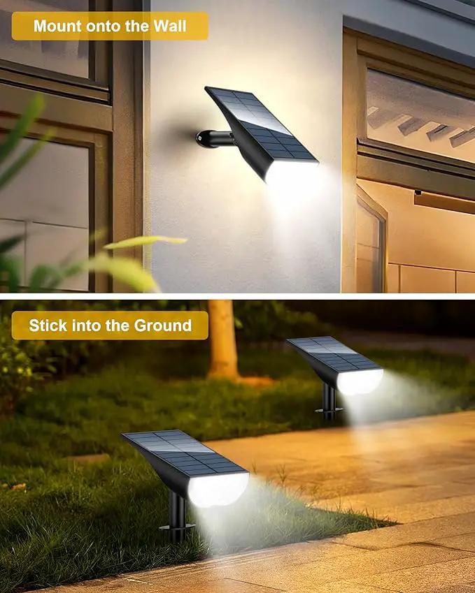 BAXIA TECHNOLOGY Solar Spot Lights Outdoor Waterproof, 3 Lighting Modes Solar Landscape Lights, Dusk to Dawn Spot Light for Yard Garden Pathway Driveway, Warm White, 6 Pack by GreenHaven Gardens