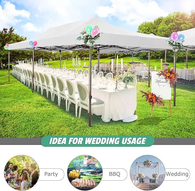 COBIZI 10x20 Pop Up Canopy Heavy Duty Without Sidewalls, Commercial Heavy Duty Pop Up Tent for Parties All Weather Waterproof and UV 50+ Wedding Tent with Roller Bag(Legs Upgraded),White by GreenHaven Gardens