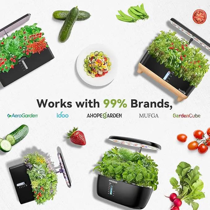 inbloom Fruit Seed Pod Kit for AeroGarden, Ahopegarden, GARDENCUBE, MUFGA, iDoo Hydroponics Growing System, 12-Pods (350+ Seeds Include Strawberry, Tomato, Cucumber, Pea, Ruby Queen Beet) by GreenHaven Gardens