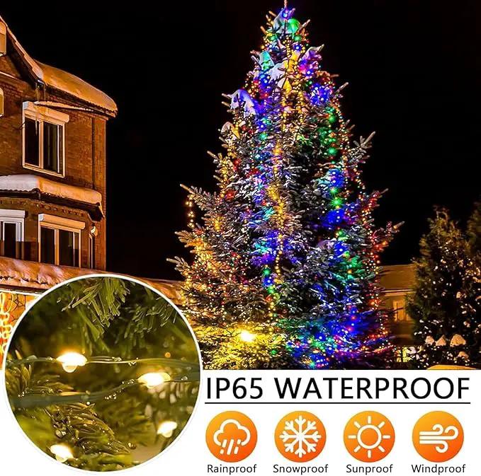 Solar Christmas Lights, 640 LED Solar String Lights 203ft 19 Modes Outdoor String Light for Xmas Trees, Festival, Balcony, Garden Decoration,Warm White by GreenHaven Gardens