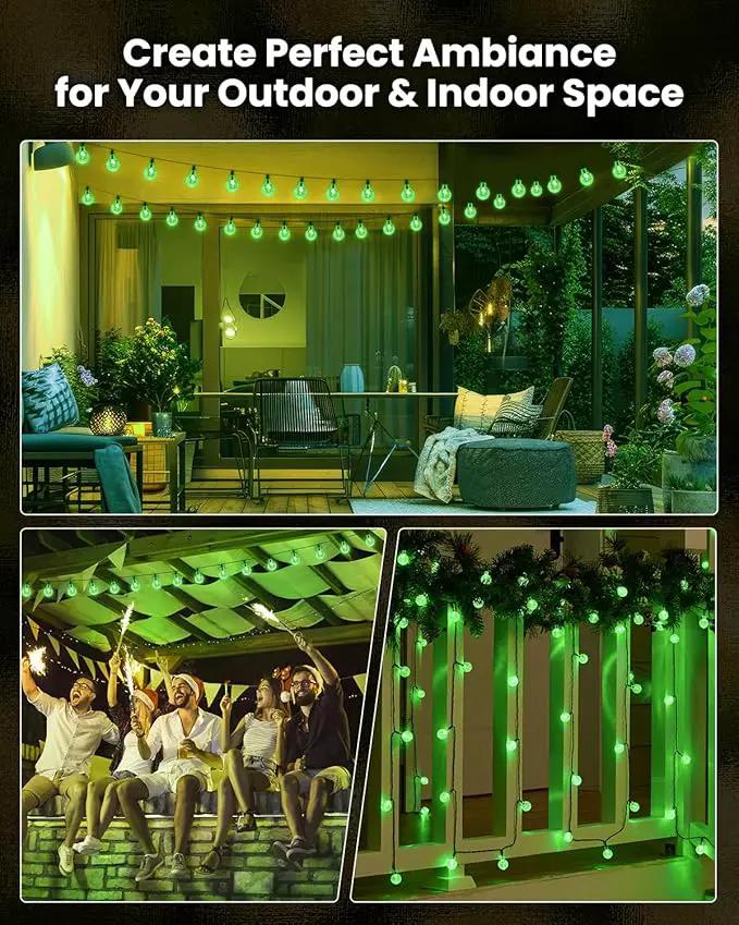 Brightown Solar String Lights Outdoor 60 Led 35.6 Feet Crystal Globe Lights with 8 Lighting Modes, Waterproof Solar Powered Patio Lights for Garden Yard Porch Wedding Party Decor (Green) by GreenHaven Gardens