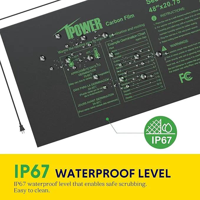iPower 48"x20.75" Seedling Heat Mat with Built-in Temperature Controller, MET Certified Waterproof Plant Heating Pad, for Germination, Breeding, Brewing by GreenHaven Gardens