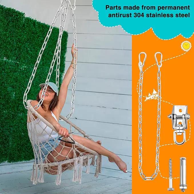 2 Set Hammock Hanging with Swing Chain 1200 LB Capacity Heavy Duty Swing Hangers 360° Swivel Hammock Hanger Kit for Hanging Hammock Chair Tree Yoga by GreenHaven Gardens