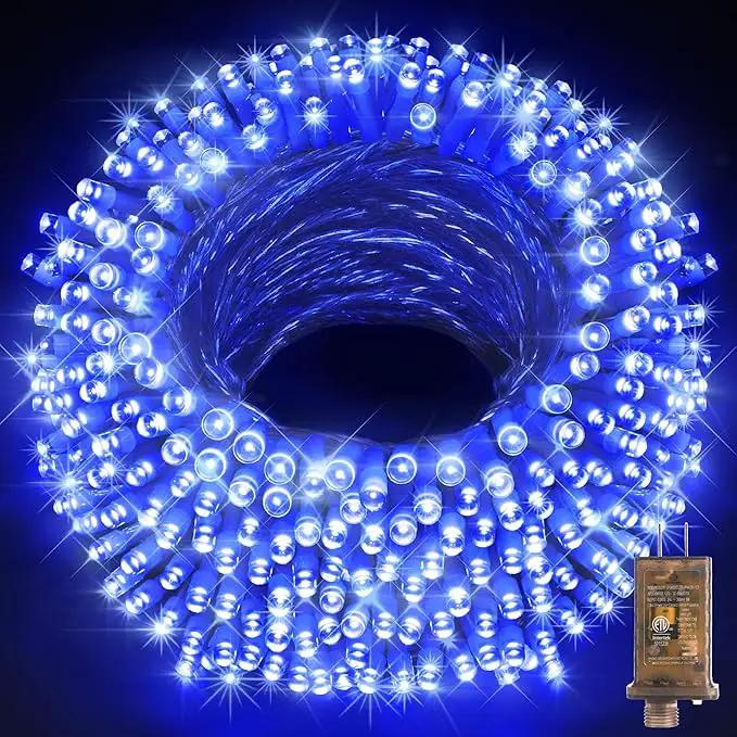 KNONEW 600FT 1500 LED Christmas String Lights Outdoor 8 Lighting Modes & Timer Dimmable Fairy Light Plug in Waterproof for Xmas Roof Yard Tree Wedding Party Holiday Decorations (Blue) by GreenHaven Gardens