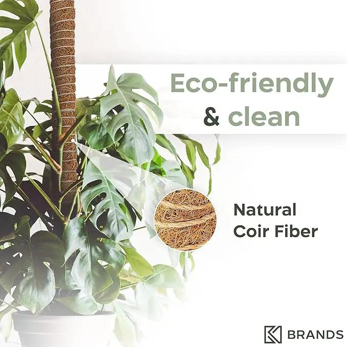 63'' Bendable Moss Pole Monstera Plant Support for Climbing Indoor Plants - Stakes for Potted Climbers - Tall Sticks Indoor Trellis for Houseplants - Accessories for Monstera Pot by GreenHaven Gardens