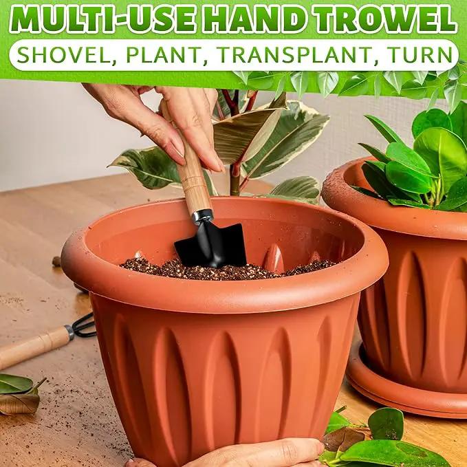 Hand Shovel for Gardening Trowel Garden Tool - 3Pcs Planting Tools Small Garden Rake Ergonomic Hand Tools Set Edging Shovel Indoor Plants Tools - Gardening Tools Heavy Duty Shovel Garden Tool Set by GreenHaven Gardens