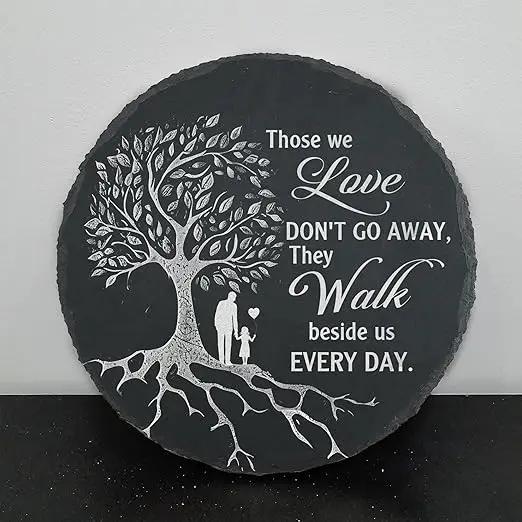 Memorial Stone Man and Child, Dad Memorial Gifts for Daughter, Memorial Gifts for Loss of Father, in Memory of Dad Garden Slate Stone, Sympathy Gift for Loss of Dad Memorial Plaque TNA3 by GreenHaven Gardens