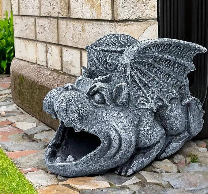 Gothic Gargoyle Statue Decor, Gutter Downspout Splash Block & Diverter, Lifelike Garden Rain Downspout Diverter, 3"x4" Decorative Gutter Extension, Outdoor Gargoyle Statues, Unique Home Accent by GreenHaven Gardens