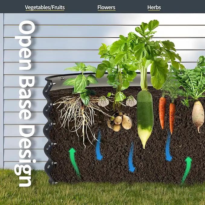 Kesfitt Galvanized Raised Garden Bed Kit,18" Tall 7-in-1 Outdoor Metal Planter Boxes with Safety Edging,8×2×1.5FT Modular Large Steel Raised Beds for Gardening Vegetables Fruits Flower by GreenHaven Gardens