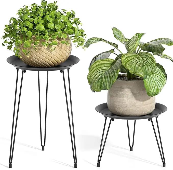 SUEH DESIGN Plant Stand Indoor, Metal Plant Stand Round Plant Table Heavy Duty Plant Stool Flower Pots for Indoor Outdoor Home Decor, 2 Pack Short & Tall by GreenHaven Gardens