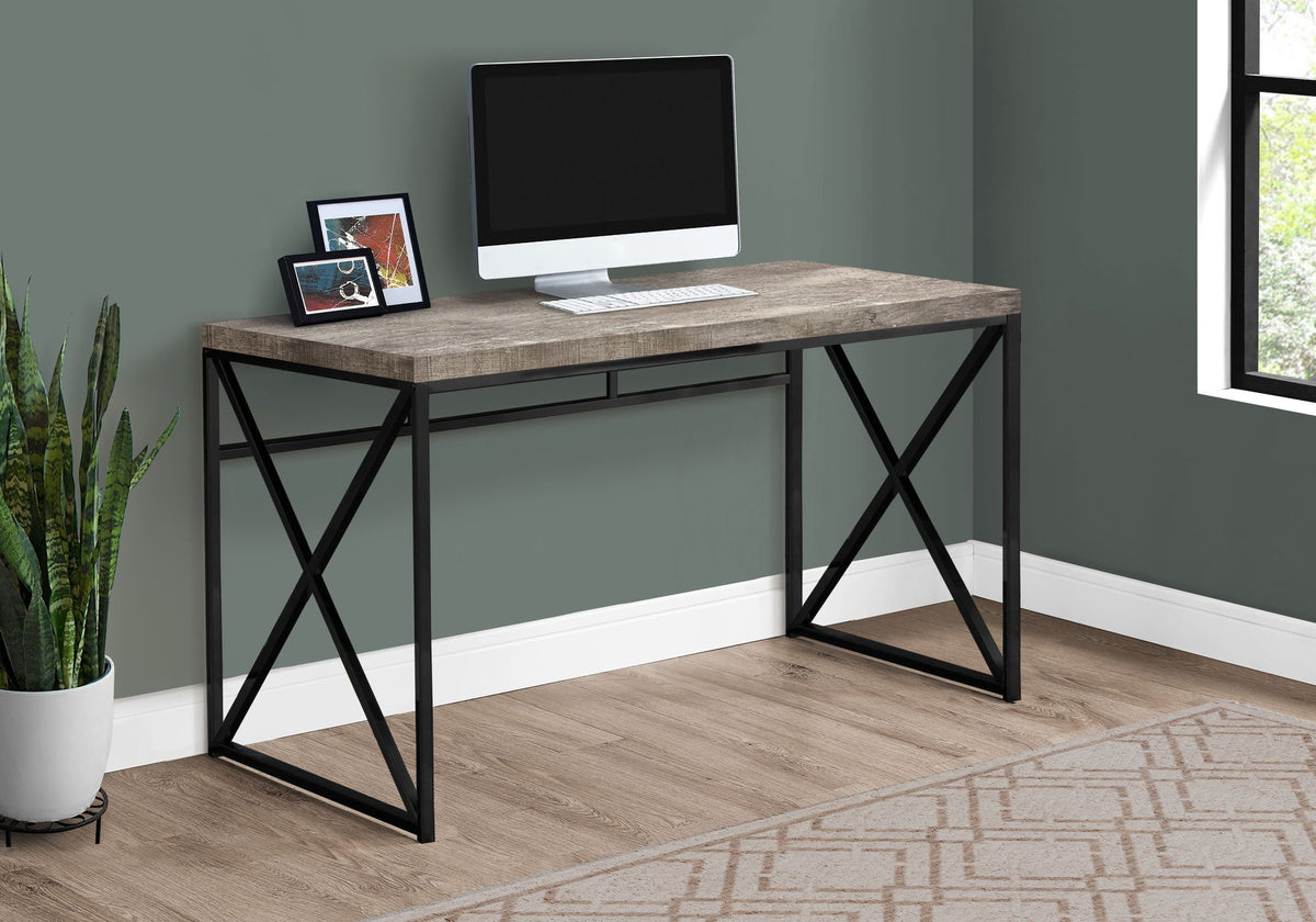 Contemporary Glossy Computer Desk with Sturdy Metal Base - Multiple Colors, photo 11 of 16