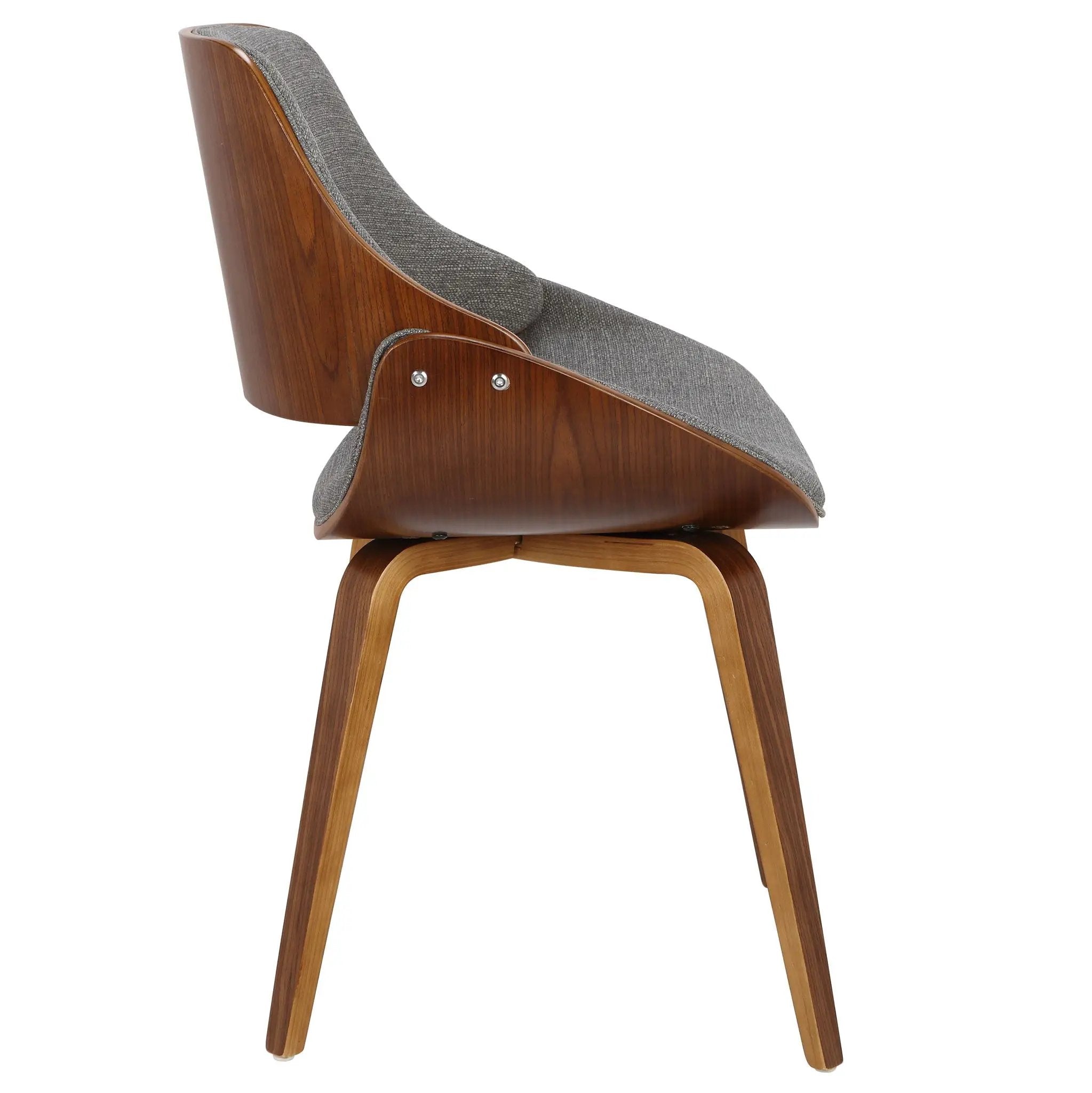 Fabrizzi - Mid-Century Modern Dining / Chair (Set of 2) - Walnut / Gray by Unique Piece Furniture