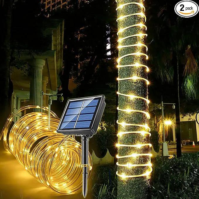 Solar Rope Light 2 Pack Waterproof IP65 39FT 100LEDs Outdoor LED ‎Solar Outdoor Lights for Party Garden Yard Home Wedding Christmas Halloween Holiday Tree Decoration Lighting by GreenHaven Gardens