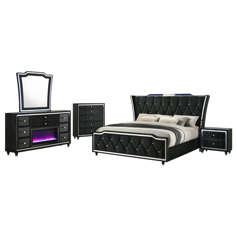 Lorient 5-piece California King Bedroom Set Black by Unique Piece Furniture