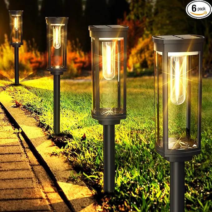 Solar Pathway Lights Outdoor 6 Pack, Bright Solar Path Lights Outside Waterproof, Walkway Light Solar Powered Landscape Lights for Driveway Lawn Patio Sidewalk Yard by GreenHaven Gardens