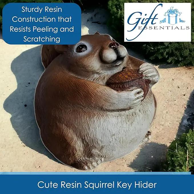 Stocky Squirrel Outdoor Hidden Key Hider and Decorative Patio, Lawn and Garden Statue by GreenHaven Gardens