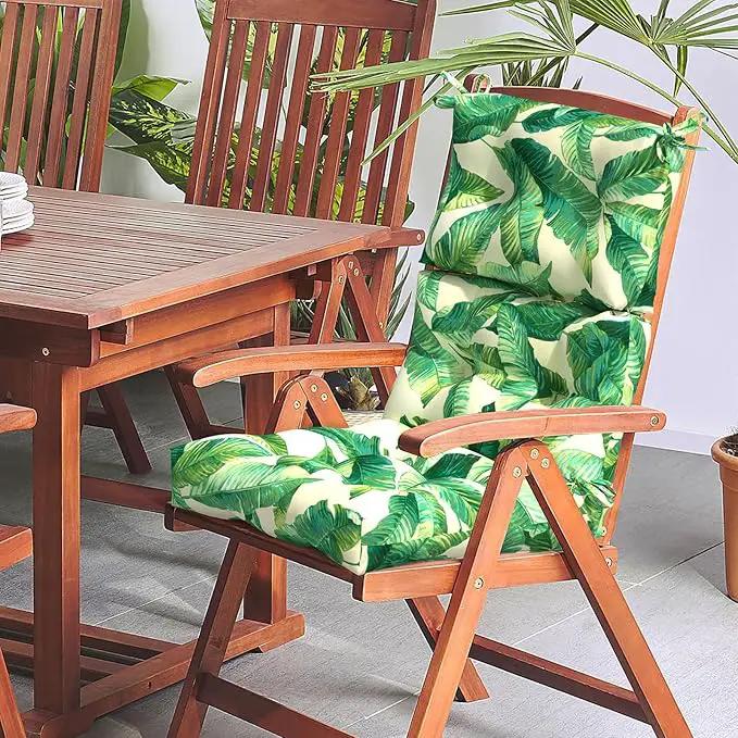 LVTXIII Outdoor Adirondack Chair Cushions, L44” x W22” x H4 Patio Tufted High Back Cushions, Seasonal Replacement Rocking Chair Cushion for Home Garden Furnitue, Set of 2, Swaying Palms Capri by GreenHaven Gardens