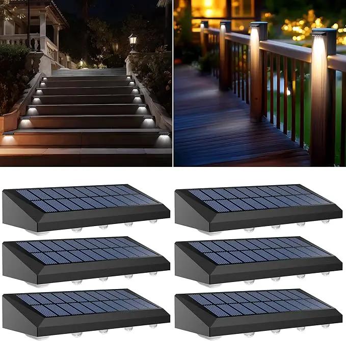 Solar Fence Lights Outdoor Waterproof IP65, 6 Pack Fence Lights Solar Powered 60 Lumens Auto On/Off Step Wall Lights Outside Decorations for Yard, Porch, Patio, Stairs, Pool, Deck, Garden-White Light by GreenHaven Gardens