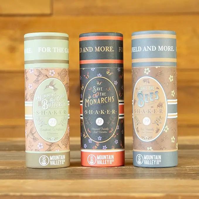 Pollinator Wildflower Seed Shaker Collection - ~300,000+ Wild Flower Seeds for Planting - Includes Hummingbird & Butterfly, Save The Monarchs, and Save The Bees Wildflower Mixes - Covers ~1,000 sq ft… by GreenHaven Gardens