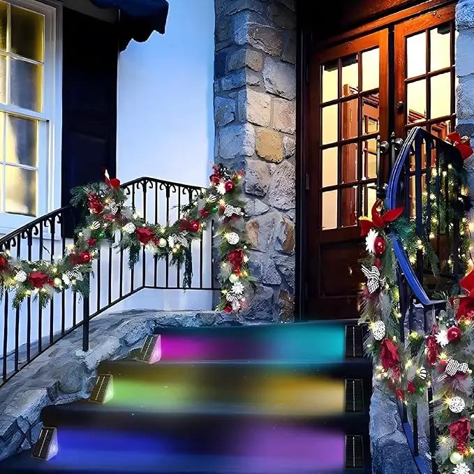 Solar Step Deck Lights Outdoor 16 Pack Solar Step Lights, Waterproof Warm White/7 RGB Color Glow Solar Stair Lights for Yard, Patio, Garden, Walkways, Front Door, Pathway, Driveway by GreenHaven Gardens