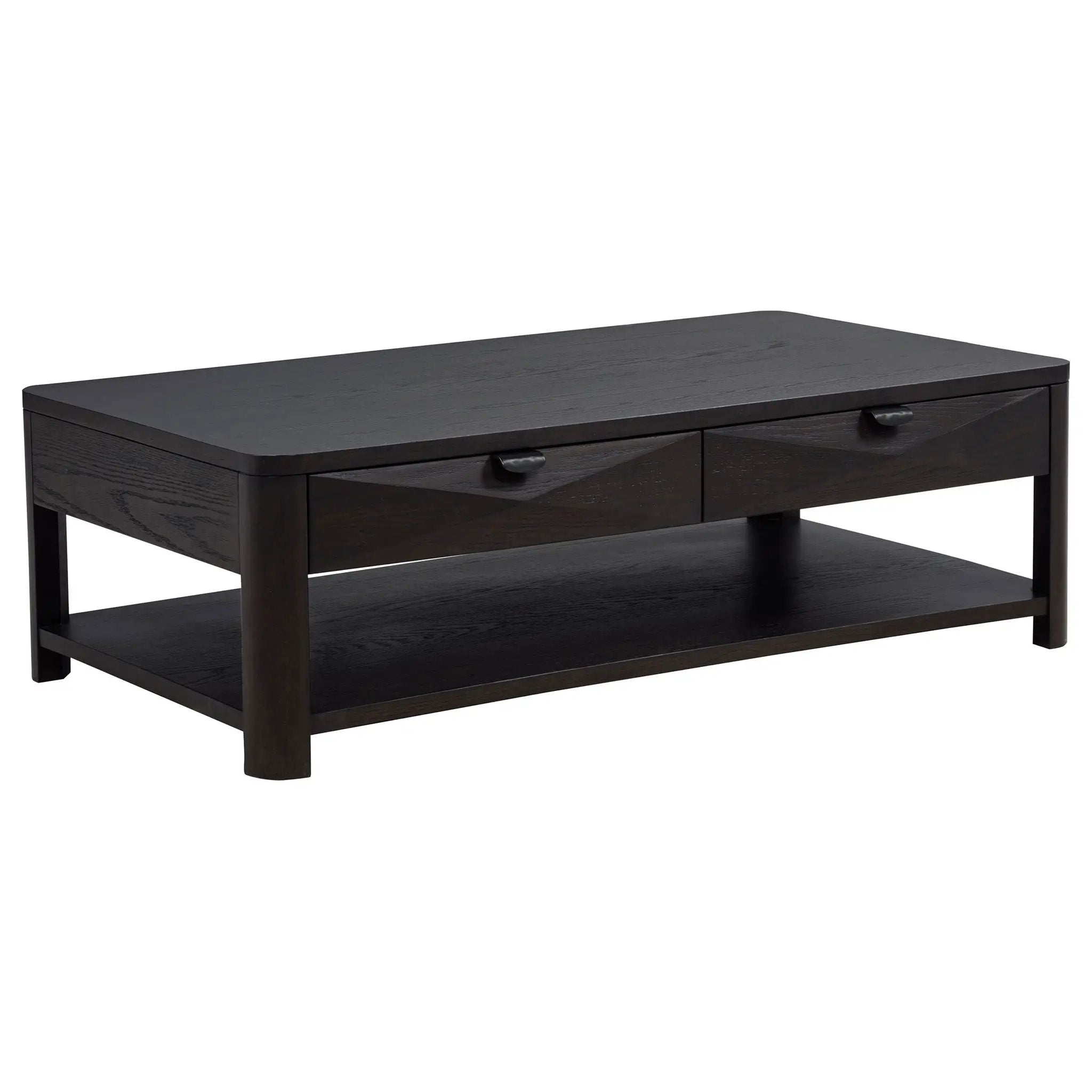 Marcelo Wood Coffee Table with 2 Drawers and Shelf Coffee by Unique Piece Furniture