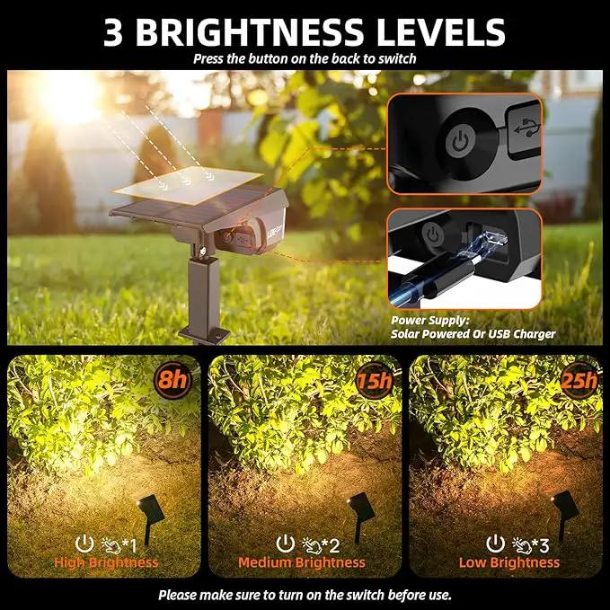Solar Spot Lights Outdoor Landscape Lights, IP65 Outdoor Waterproof Spotlights, 40 LED's Outdoor Solar Lights for Yard Palm Trees Driveway Patio Pool 10 Pack by GreenHaven Gardens