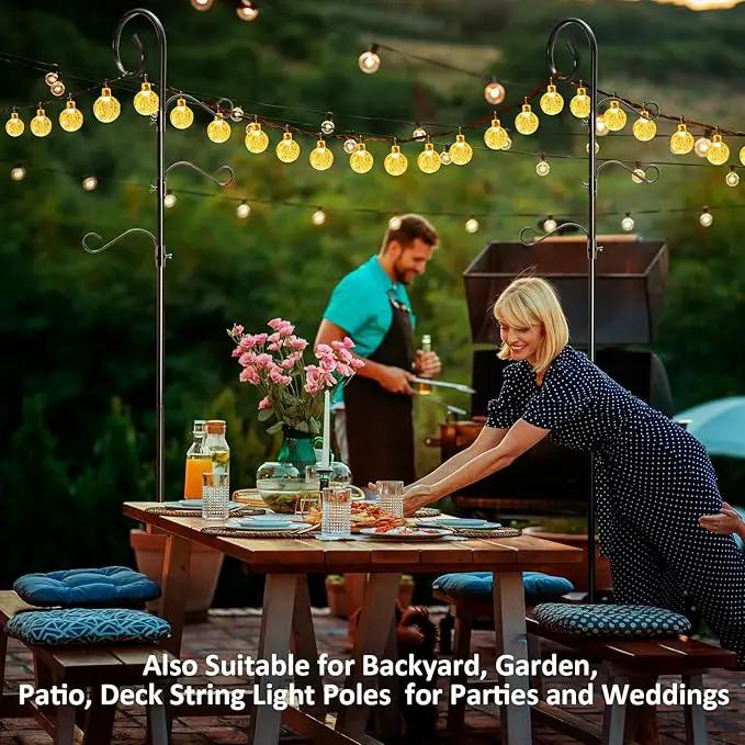 108 Inch Shepherds Hooks for Outdoor 2 Pack, Bird Feeder Poles with 4 Hooks, Shepherds Hook for Bird Feeders Outside with Base, Garden Pole for Hanging Plant Baskets, Weddings Decor (108 Inch) by GreenHaven Gardens