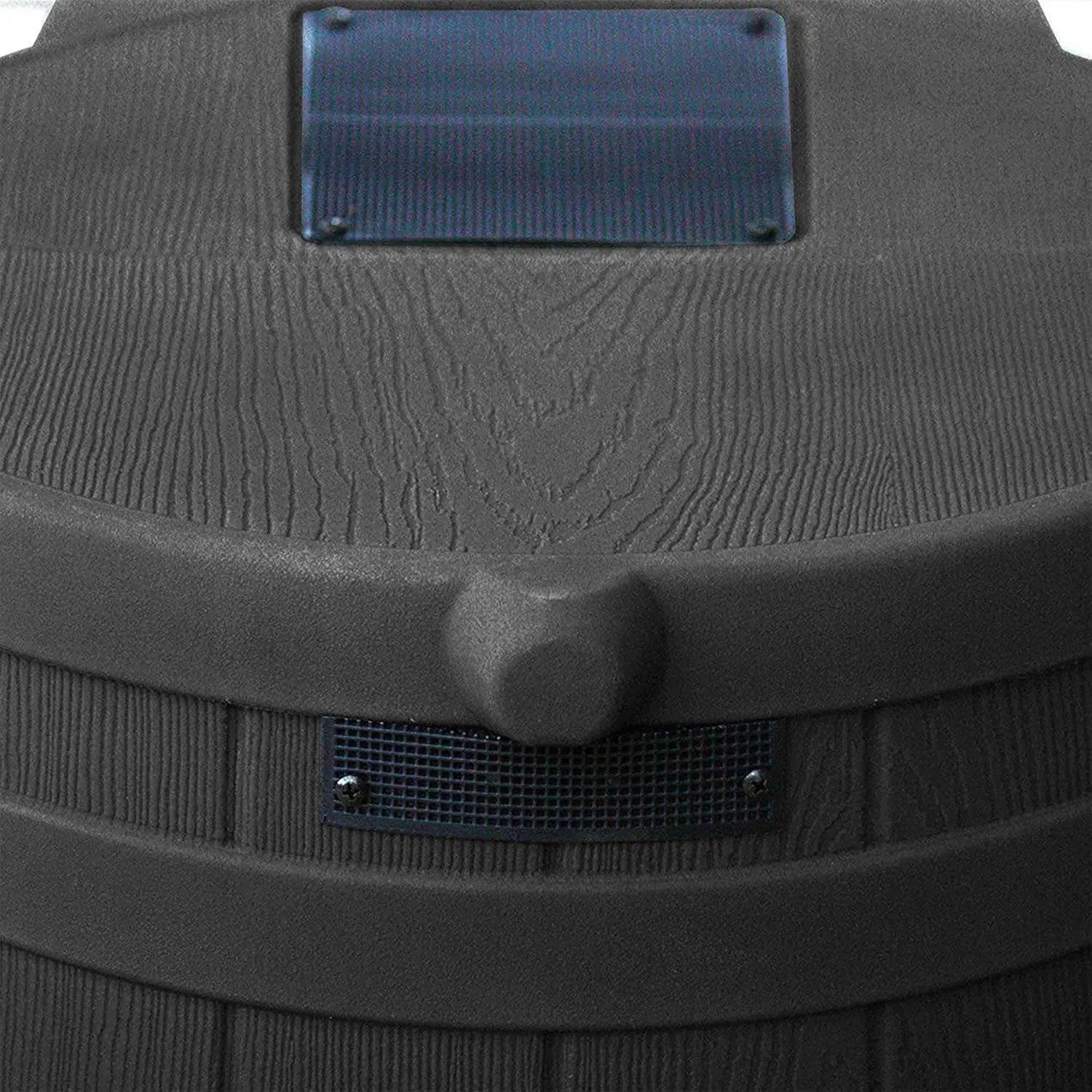 Good Ideas Rain Wizard 50 Gallon Plastic Outdoor Home Rain Barrel Water Storage Collector with Brass Spigot and Flat Back Design, Black (3 Pack) by GreenHaven Gardens