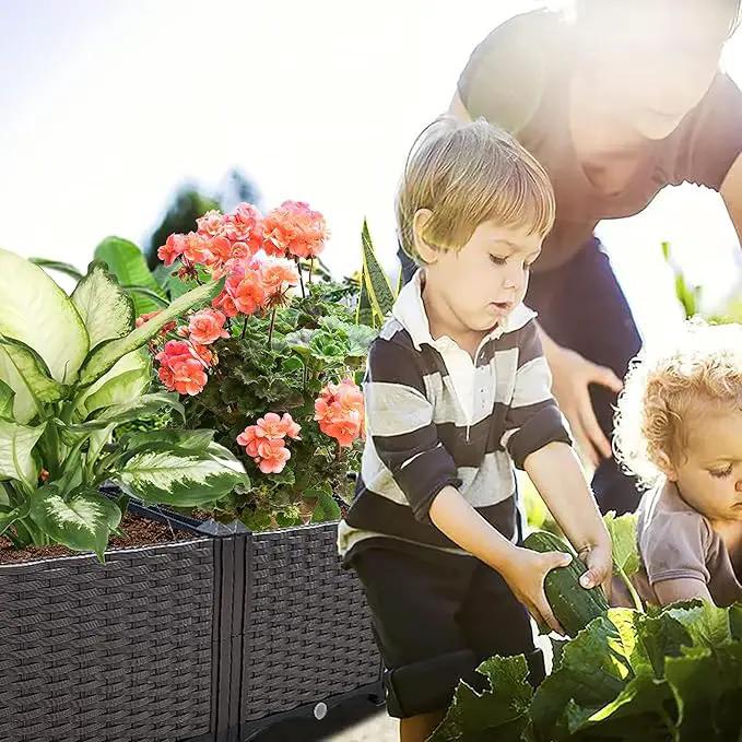 Raised Garden Bed Large Planters for Outdoor Plants Deepened Plant pots Planter Box Elevated Garden Patio Balcony Deck to Planting Flowers Vegetables Tomato and Herbs by GreenHaven Gardens