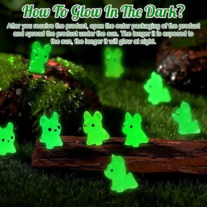 90 Pcs Luminous Mini Resin Dogs, Miniature Dog Figurines, Cute Small Dog Figures, Mini Dog Figurines Statues Glow in The Dark Crafts Cake Decor Tiny Home for Micro Landscape Dollhouse Garden by GreenHaven Gardens