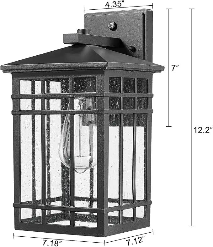Dusk to Dawn Outdoor Wall Lantern,Exterior Wall Mount Light, 1-Light Outdoor Wall Lighting Fixture for Porch,Garage, Patio, Hallway and Entryway (Black-Wall Light, 1 Pack),DDAMS-W18 by GreenHaven Gardens