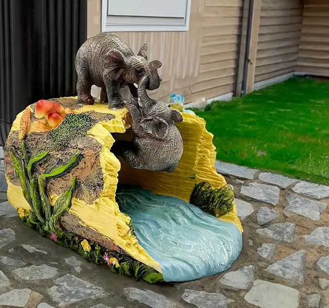 Elephant Sculpture 3"x4" Gutter Downspout Extension, Outdoor Decor Sculpture, Garden Animal Statue, Gutter Diverter Rain, Decorative Gutter Extension Downspout, Eco-Friendly and Durable by GreenHaven Gardens