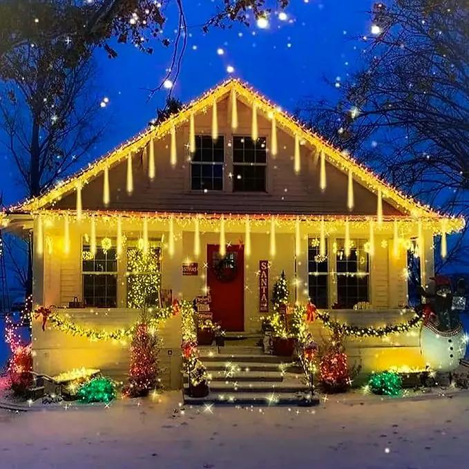 Christmas Meteor Shower Lights Outdoor - 12 Inch 10 Tube 360 LED Falling Rain Snow Icicle Cascading Light for Xmas Tree Garden Roof Eaves Decoration by GreenHaven Gardens