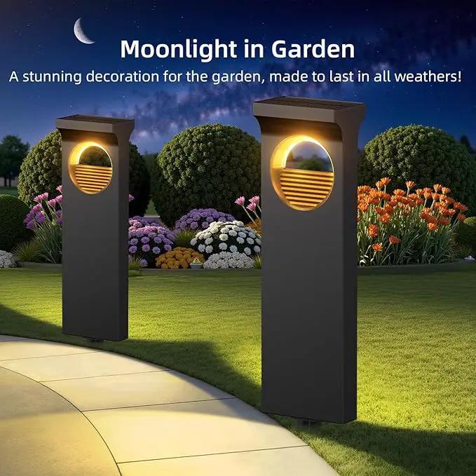 Solar Pathway Lights Outdoor, 6 Pack Upgraded Moon Shaped Landscape Lights - Brighter & Waterproof Solar Powered Decor for Yard, Garden, Path, Walkway Outside Decoration by GreenHaven Gardens