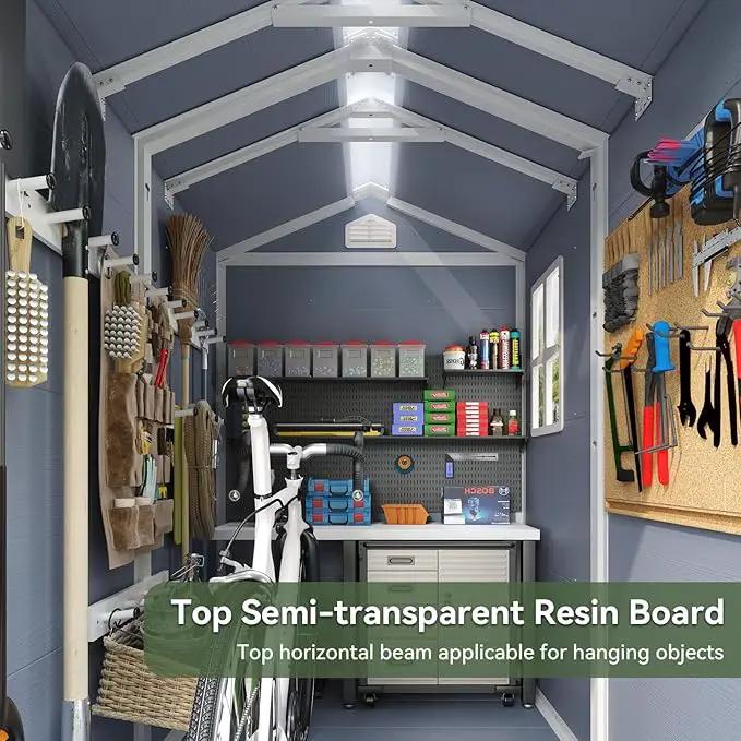 Aoxun 4'x6' Resin Outdoor Storage Shed Utility Tool Shed Storage House, Multi-Purpose Utility Tool House Applicable for Bike, Clutter Storage for Backyard, Patio - Gray by GreenHaven Gardens